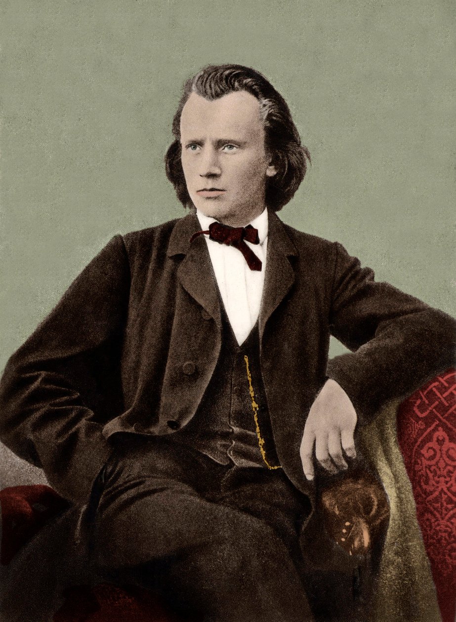 Johannes Brahms (1833-1897), tysk kompositör - av Unknown artist