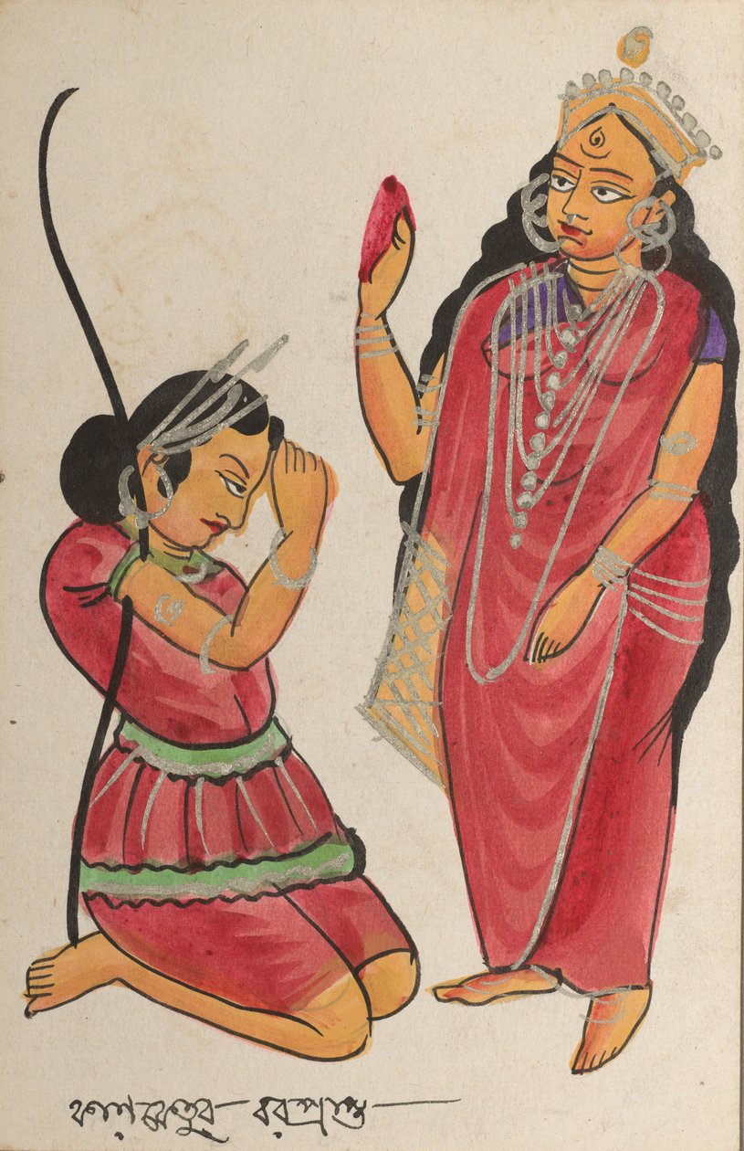 Kalaketu tar emot en välsignelse från gudinnan Chandi av Unknown artist
