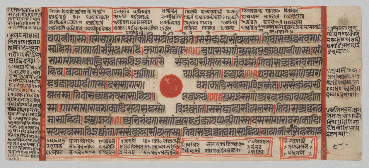Kalpa-sutra Manuskript med 24 miniatyrer: Manuskriptsida av Unknown artist