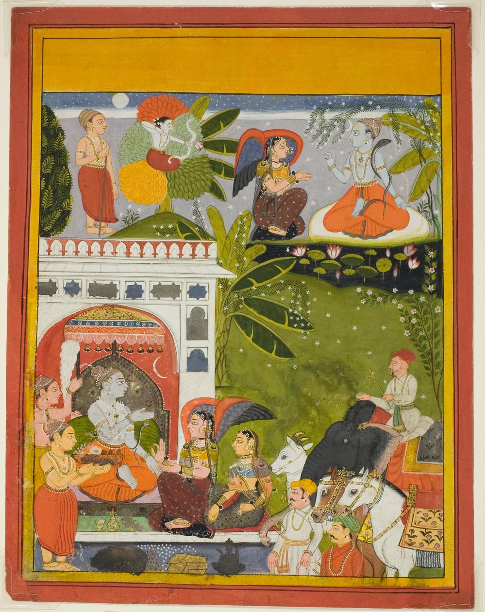 Kama skjuter en kärlekspil mot Shiva, från en kopia av sången om Gauri (Gita-Gauri) av Unknown artist