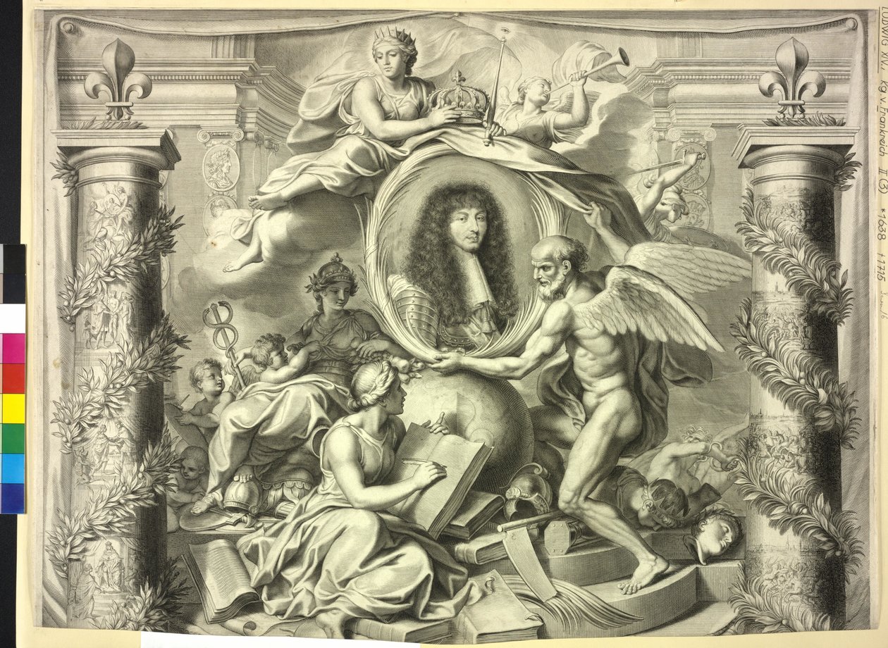 Kung av Frankrike Ludvig XIV (tryck) av Unknown artist