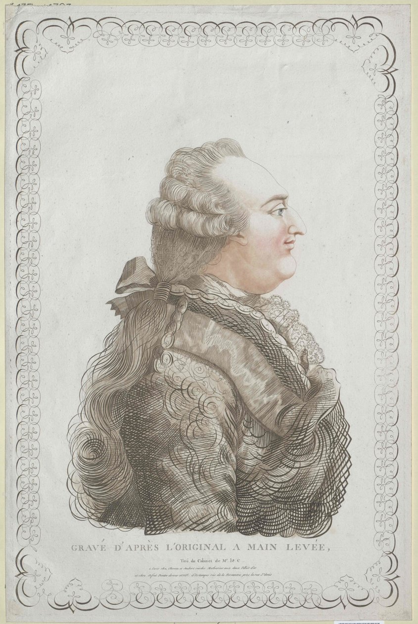 Kung av Frankrike Ludvig XVI (tryck) av Unknown artist