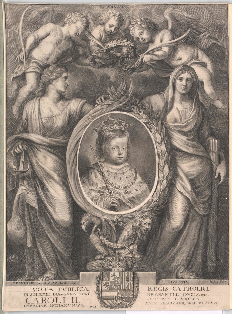 Kung av Spanien Karl II (tryck) av Unknown artist