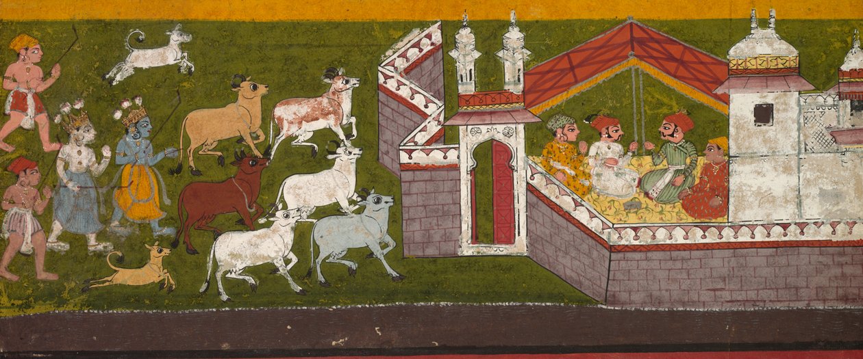 Krishna och Balarama närmar sig Mathura av Unknown artist