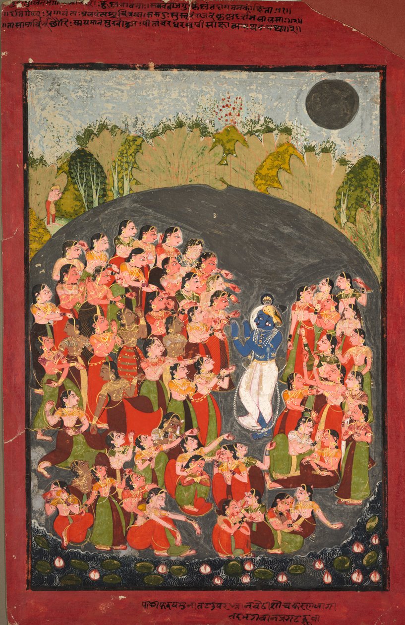 Krishna och Gopis samlas för Rasamandala av Unknown artist