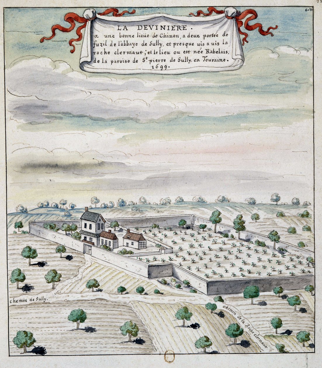 La Devinière (1699), Rabelais födelseplats av Unknown artist