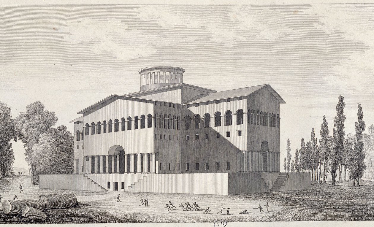 Huset för utbildning av Ledoux - gravyr av Unknown artist