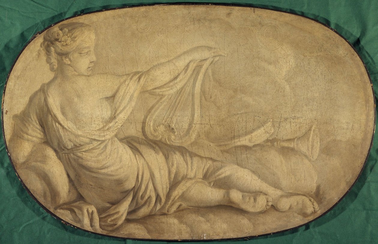 La Musique (allegori, dekorationsmålning för Hôtel La Rivière i Canillac) av Unknown artist