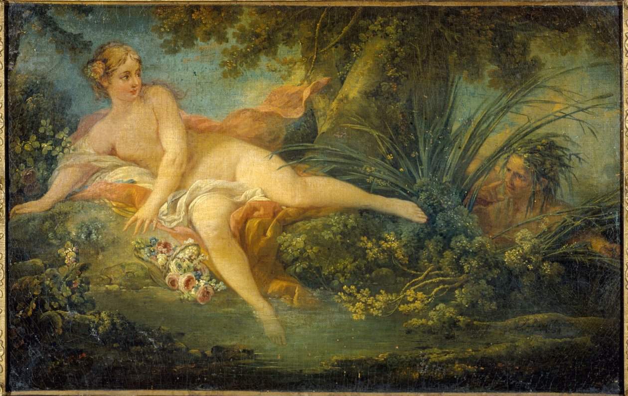 La Nymphe surprise, efter Boucher av Unknown artist
