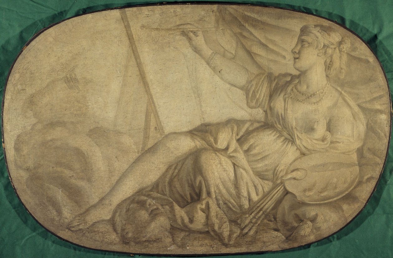 La Peinture (allegori, dekorationsmålning för Hôtel La Rivière i Canillac) av Unknown artist