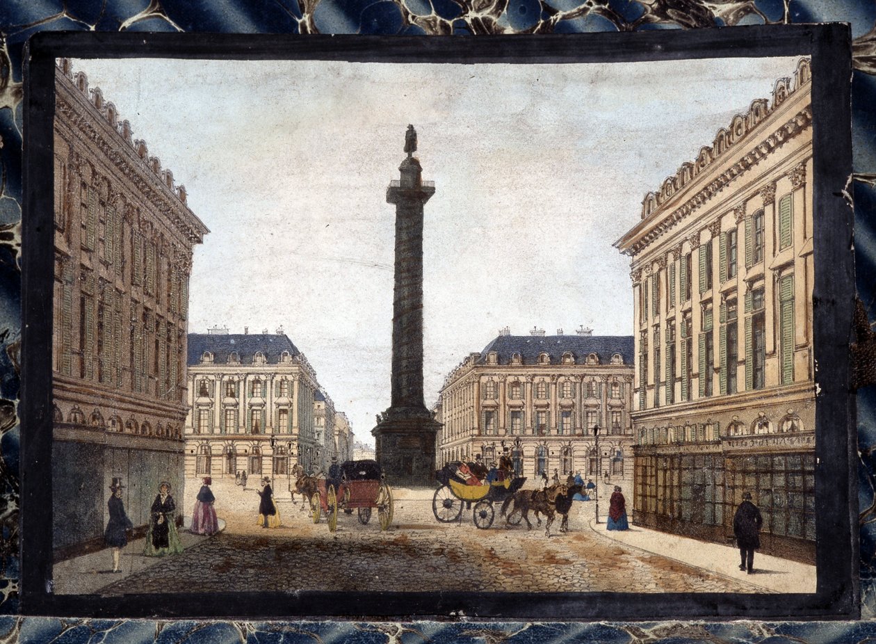 La Place Vendome - i "" Views of Paris for Panoptic Polyorama"", cirka 1850 av Unknown artist
