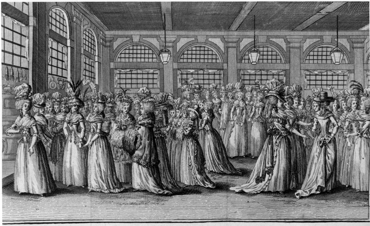 Kolonnaden - i "The Girls of the Royal Palace", frontispice, vol. III, red. London av Unknown artist