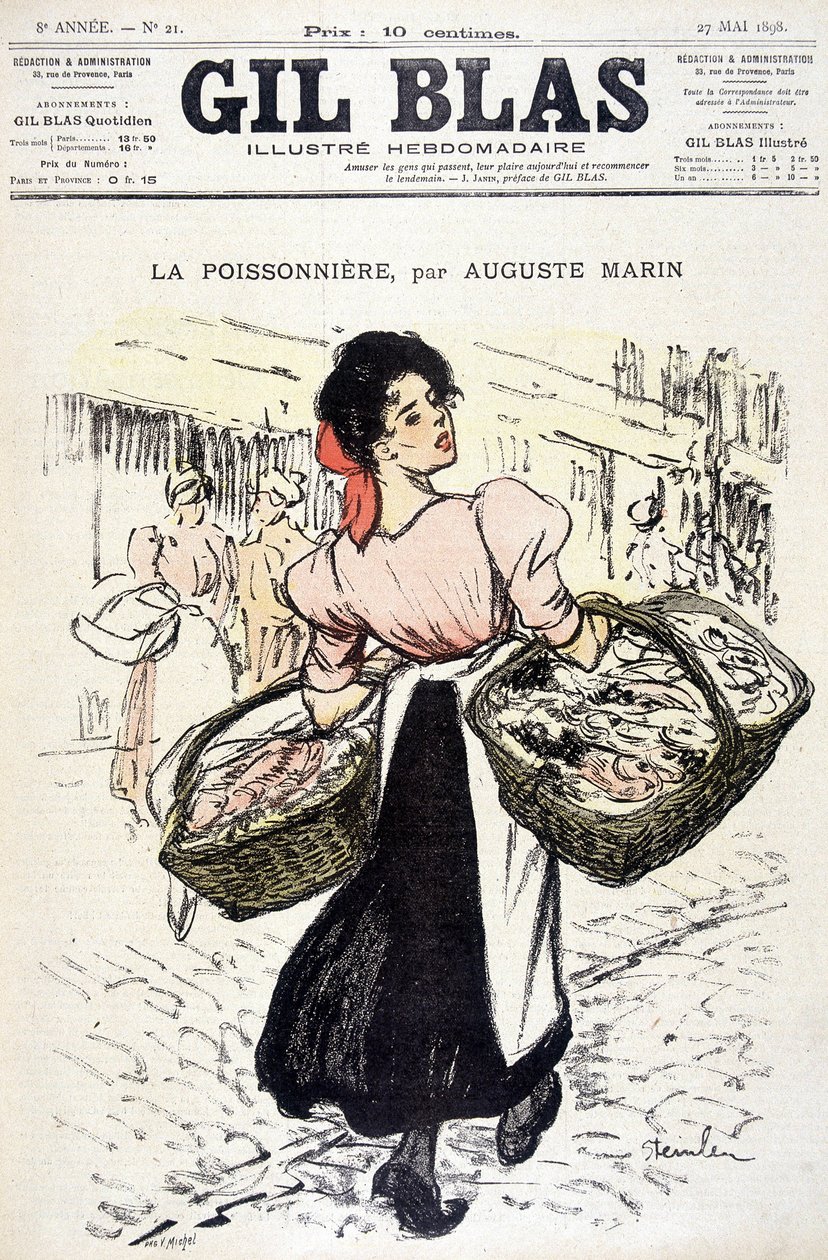 La fishonniere av Auguste Marin. I ""Gil Blas"", den 27/05/1898. av Unknown artist