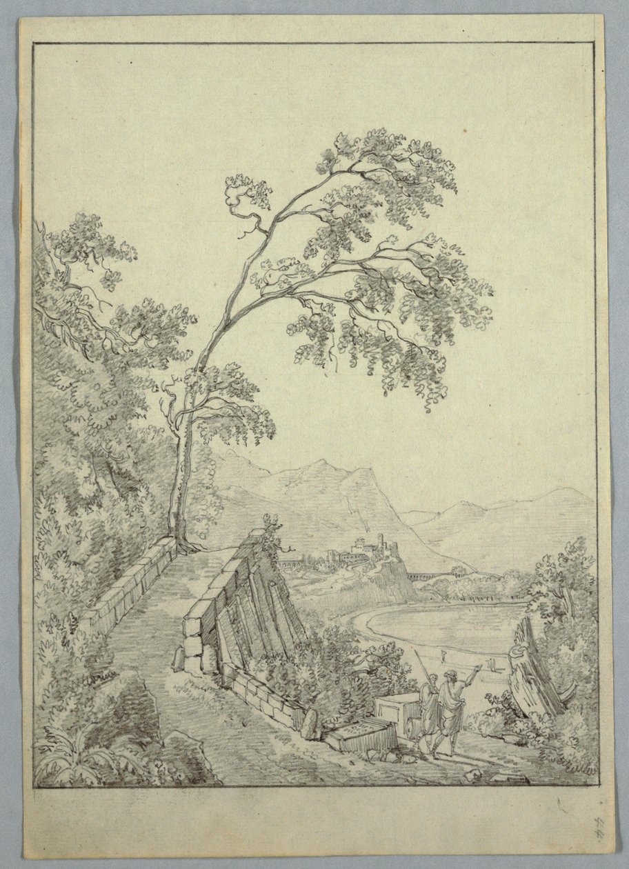 Landskap med klassiska figurer av Unknown artist