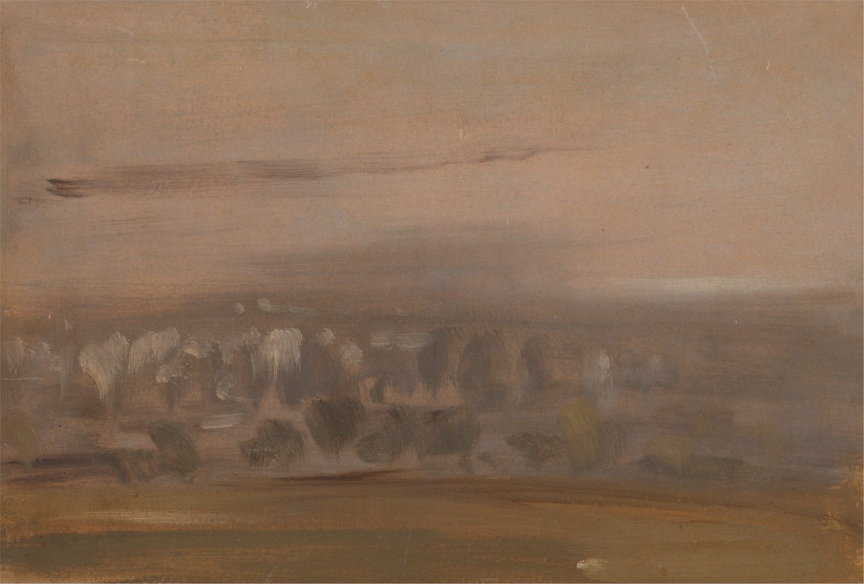 Landskap med träd på en sluttning av Unknown artist