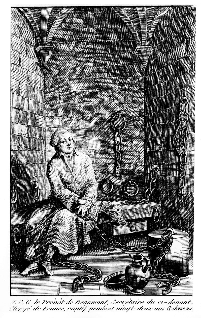 Le provost de Beaumont, sekreterare för Frankrikes prästerskap, fången i 22 år vid Bastiljen - anonym gravyr, Musée Carnavalet av Unknown artist