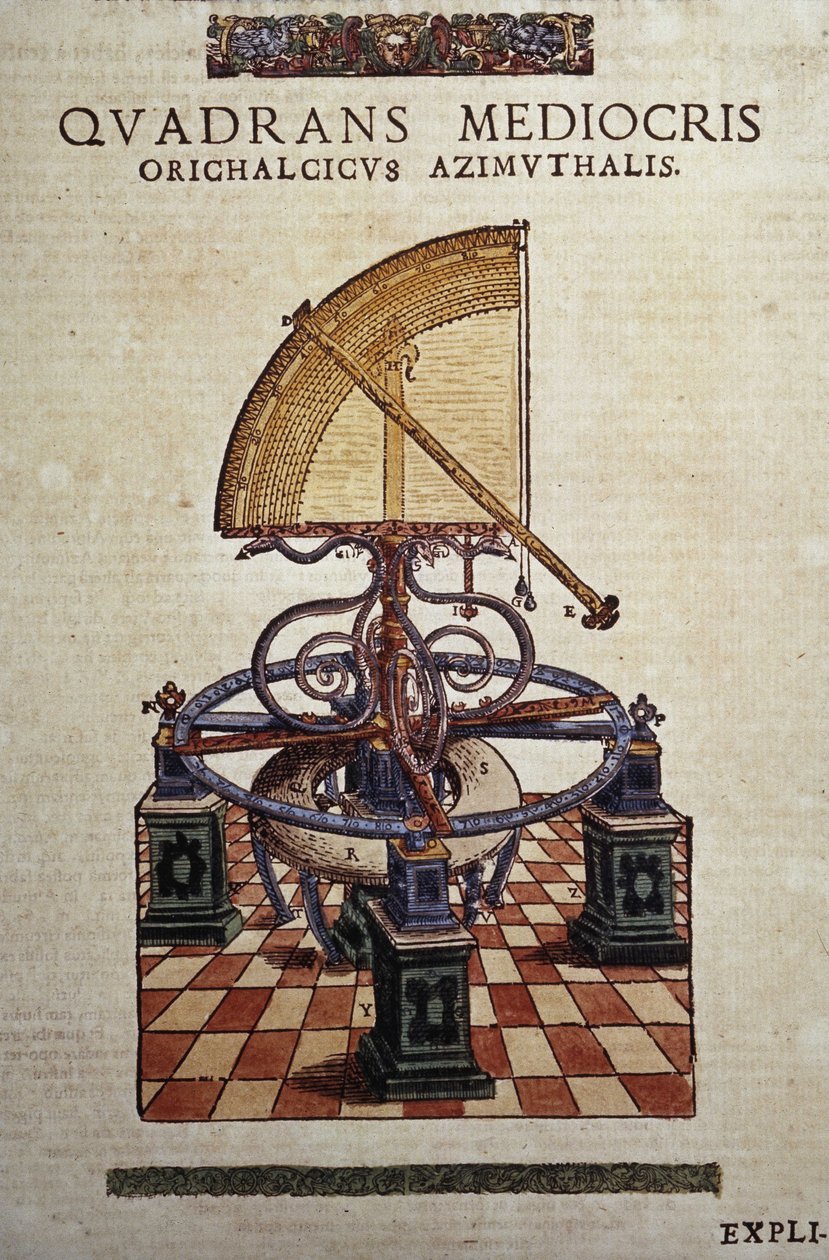 Le quadrant azimutal i " "Instituted Astronomy" av Tycho Brahe (1546 - 1601), Wandsbeck av Unknown artist