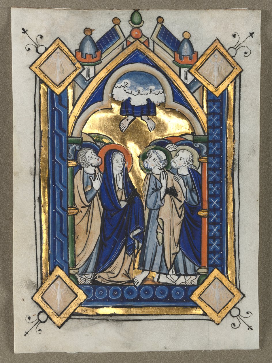 Löv utskuret från en psalter: Uppstigningen av Unknown artist