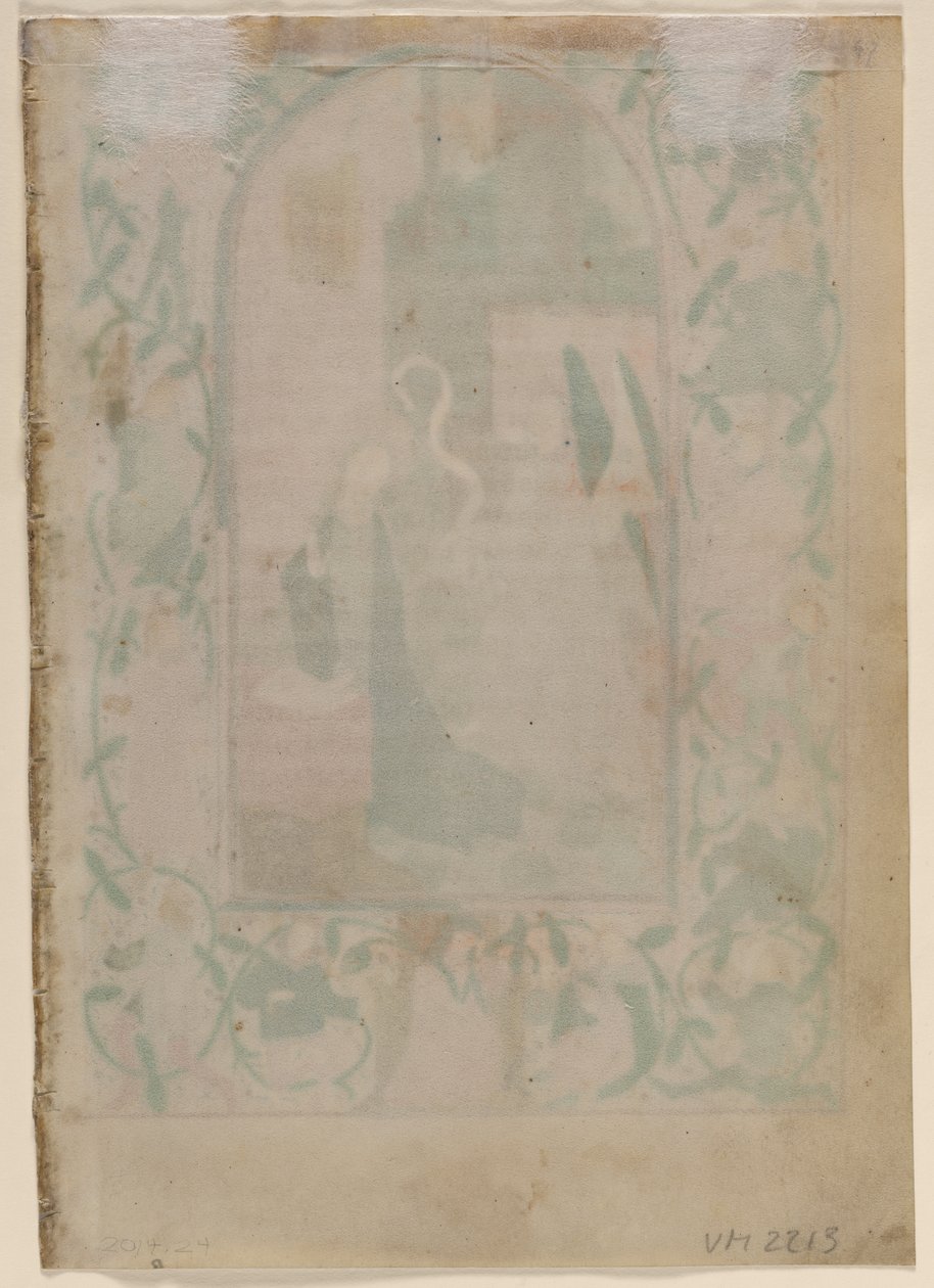 Blad från en timbok: Blank (verso) av Unknown artist