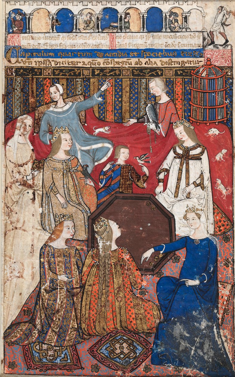 Blad från en Cocharelli Treatise on the Vices: Acedia and Her Court av Unknown artist