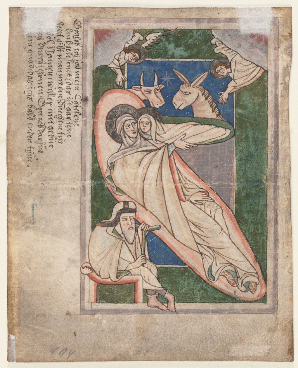 Blad från en psaltare: Födelsefödelse (verso) av Unknown artist