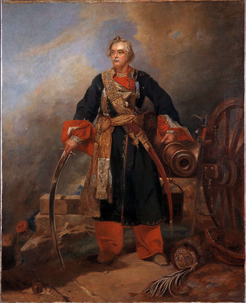 Generallöjtnant Sir John Bennet Hearsey, 2:a (Bengal) Irregular Cavalry (Gardners häst) av Unknown artist