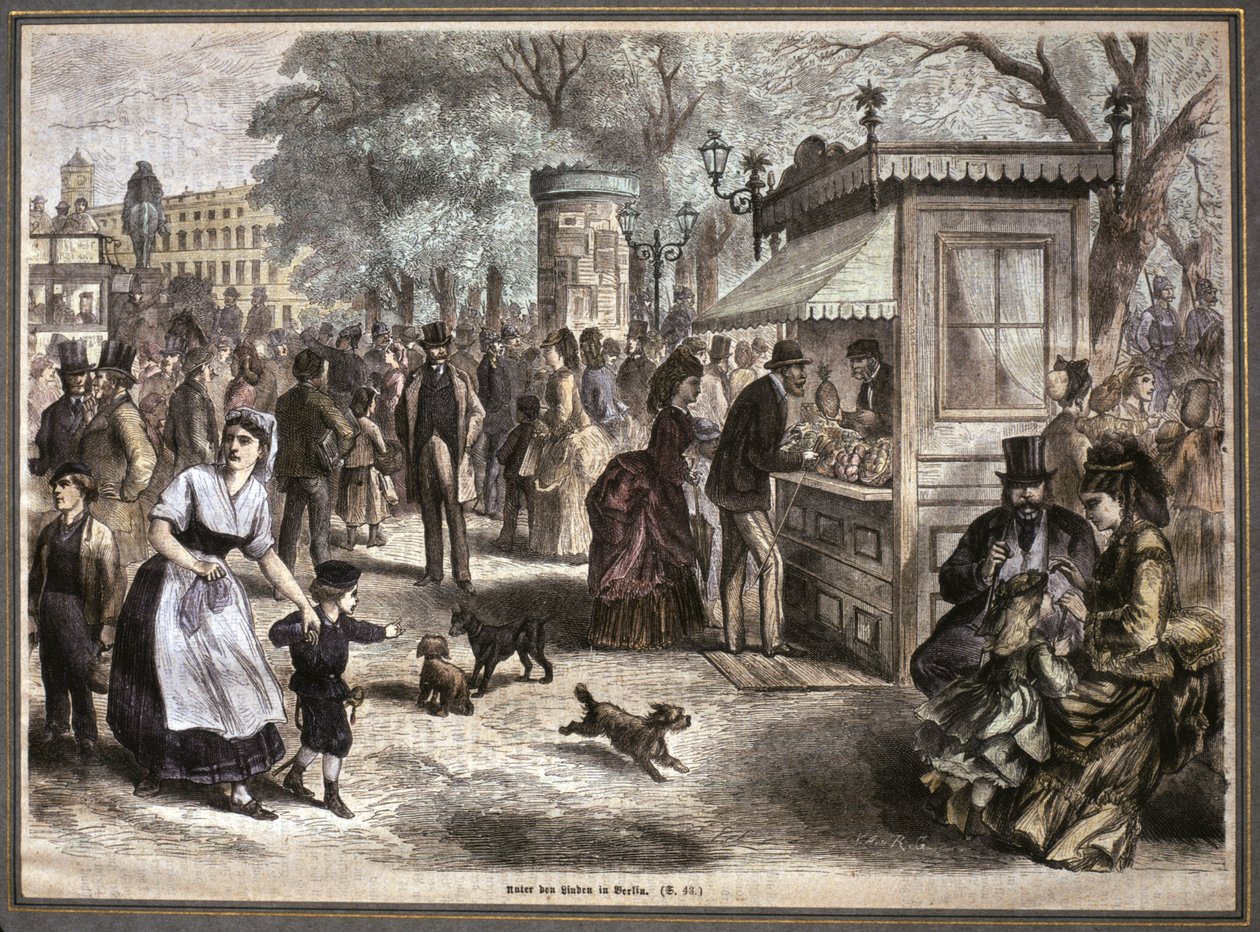 Livet i Berlin, andra hälften av 1800-talet (gravyr) av Unknown artist