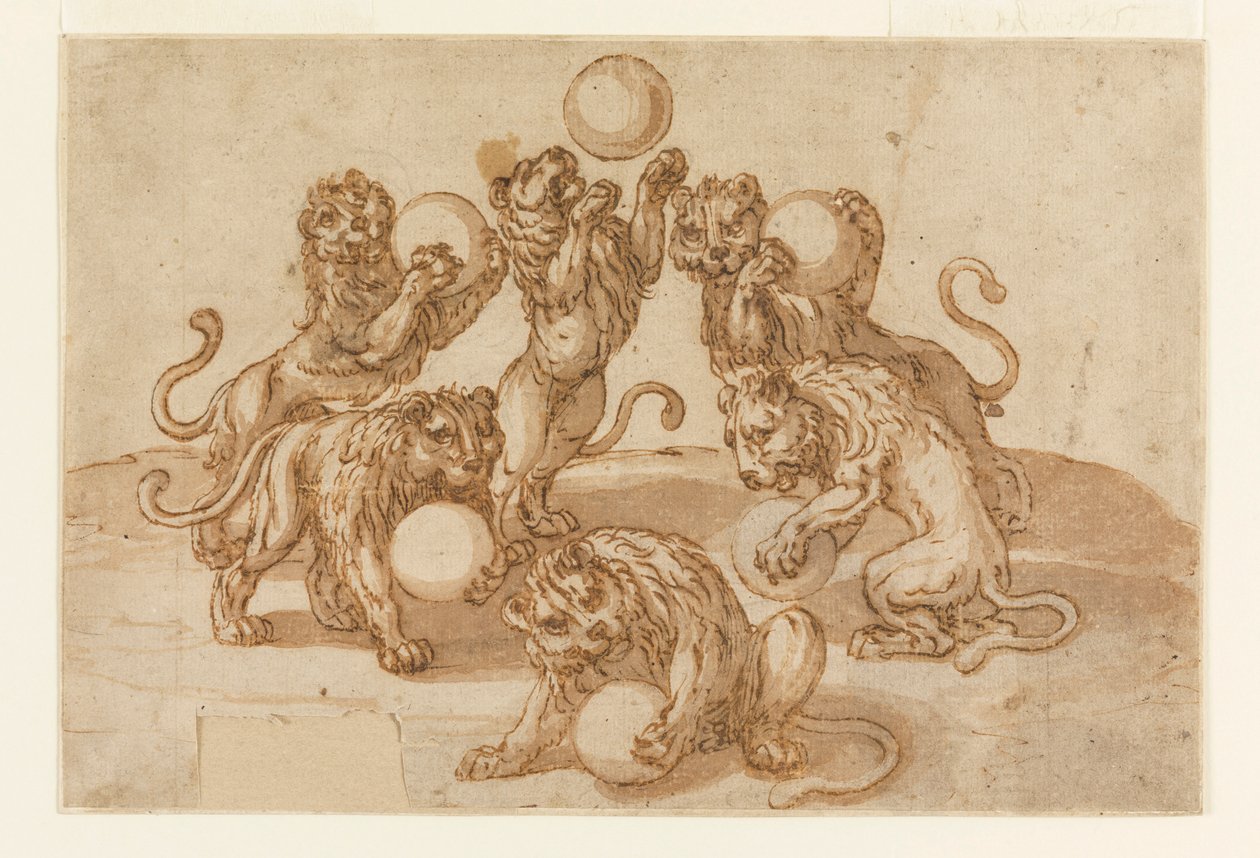 Lions jonglerar med Medici-bollarna av Unknown artist