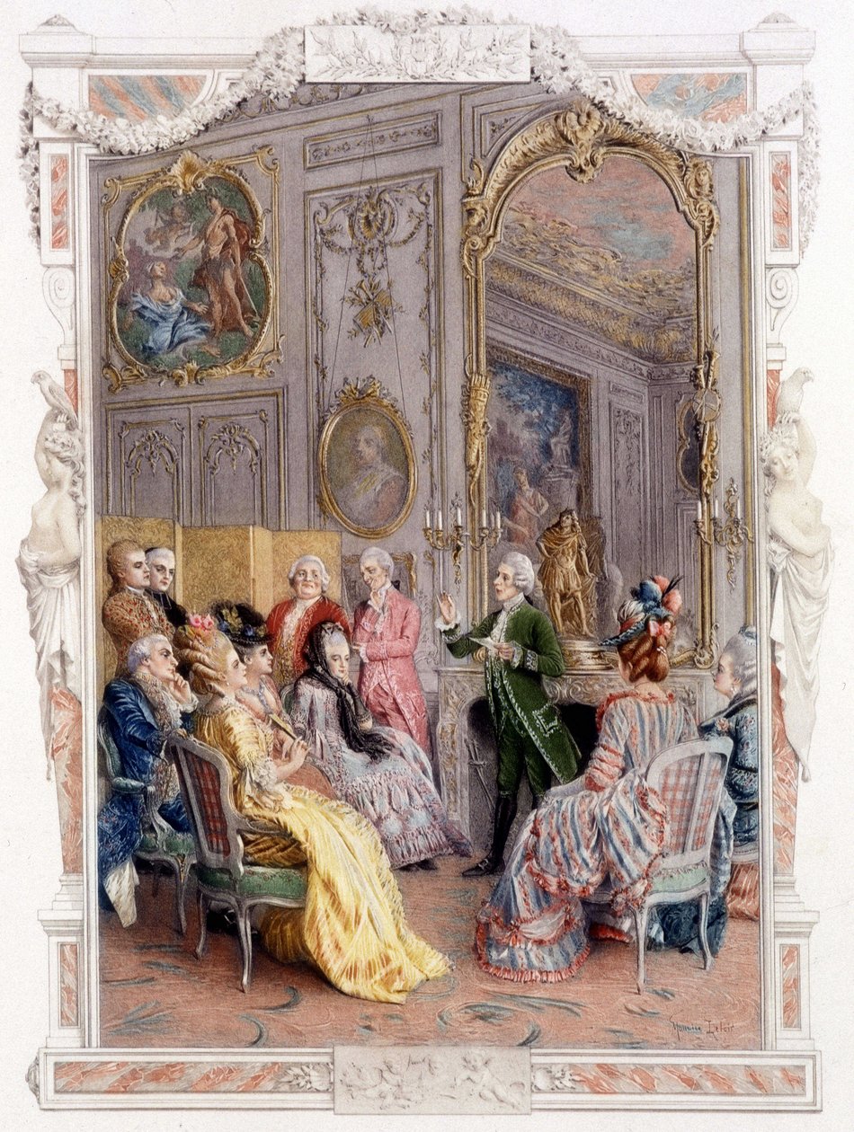 Litterär mässa på 1700-talet - i "En kvinna av kvalitet under det senaste århundradet"" av Unknown artist