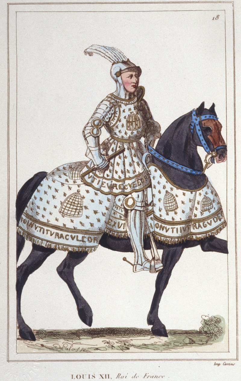 Ludvig XII (1462 -1515), kung av Frankrike, gravyr från 1830 av Unknown artist