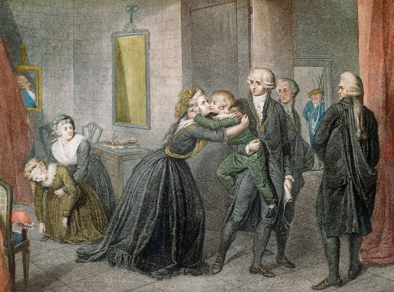 Ludvig XVII separerades från sin mor Marie Antoinette den 3 juli av Unknown artist