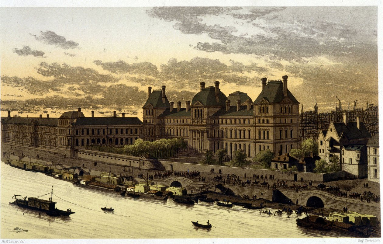 Louvren under Ludvig XIV i "" Paris genom tiderna från 1200-talet till våra dagar"" 1882 av Unknown artist
