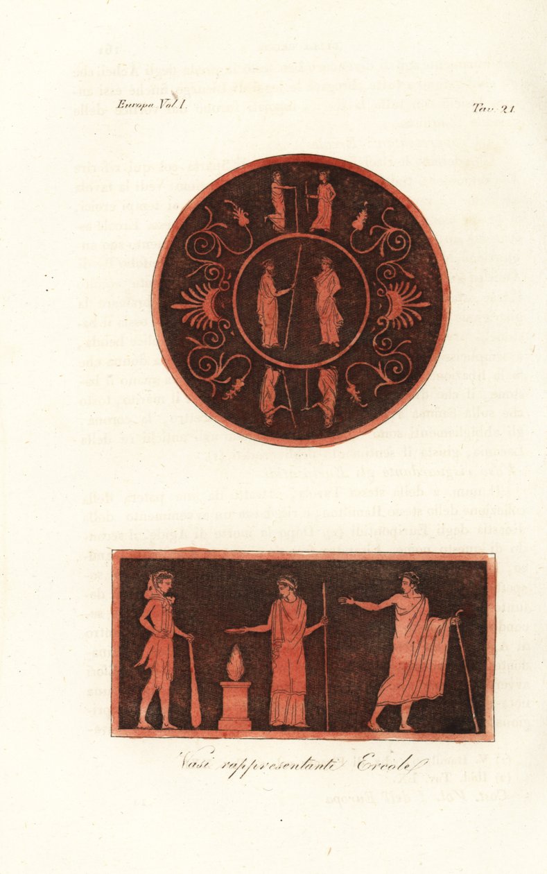 Lysander och Agesilaus II av Sparta (överst) och Hercules i lejonskinn med klubba vid ett offer med Deiphobus, kung av Amiclea i Laconia, och hans fru (nederst) av Unknown artist