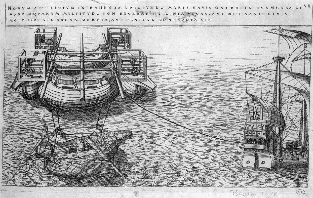 Maskin för räddning av fartyg på 1500-talet - red. 1578 av Unknown artist