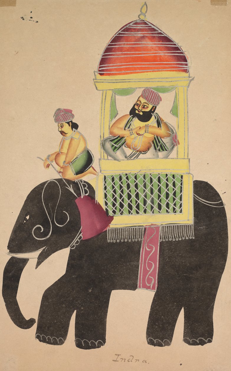 Mahant of Tarakeshwar rider på en elefant av Unknown artist
