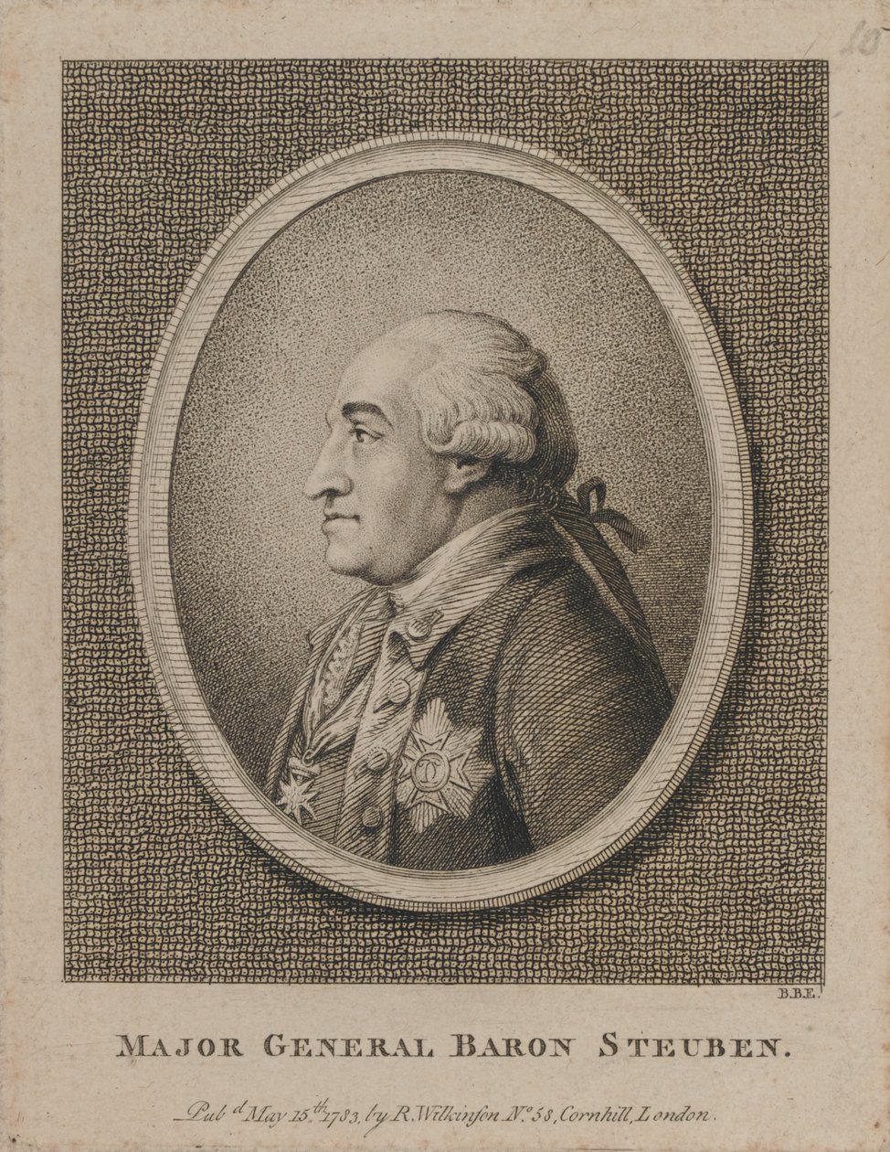 Generalmajor Baron Steuben (etsning) av Unknown artist