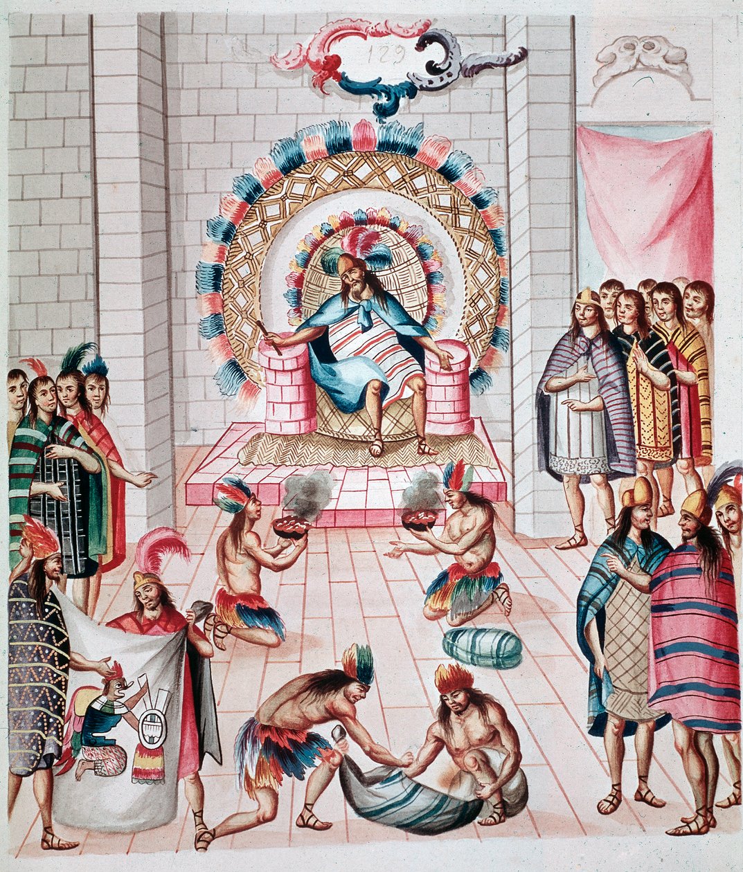 Att göra offer till kungen (akvarell, ca 1770-1780) av Unknown artist