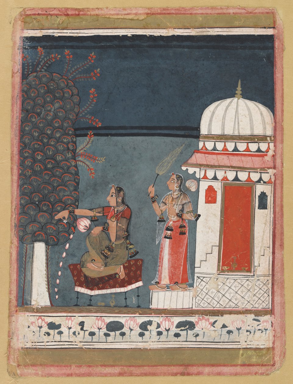 Malashri Ragini från en Ragmala-serie av Unknown artist