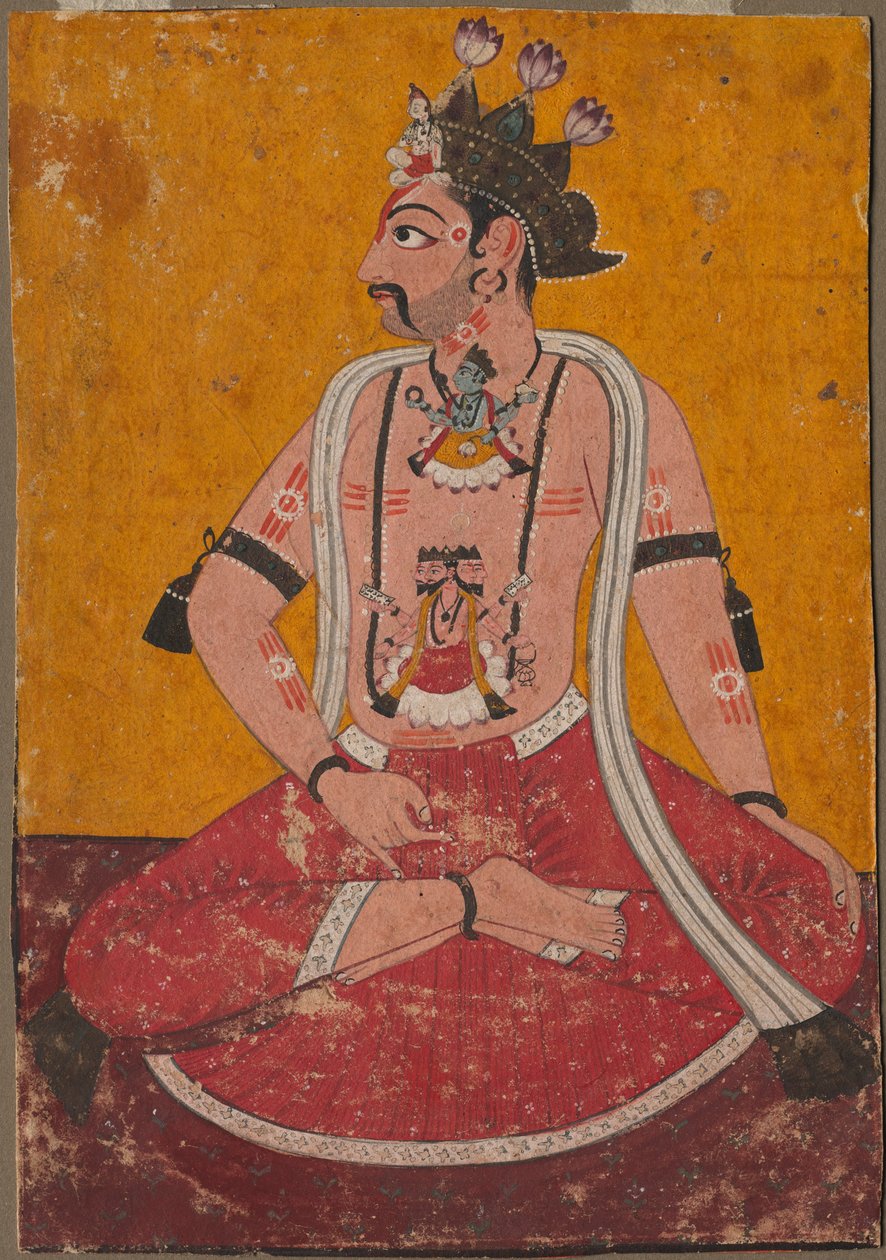 sinne trotsar i yogi position av Unknown artist