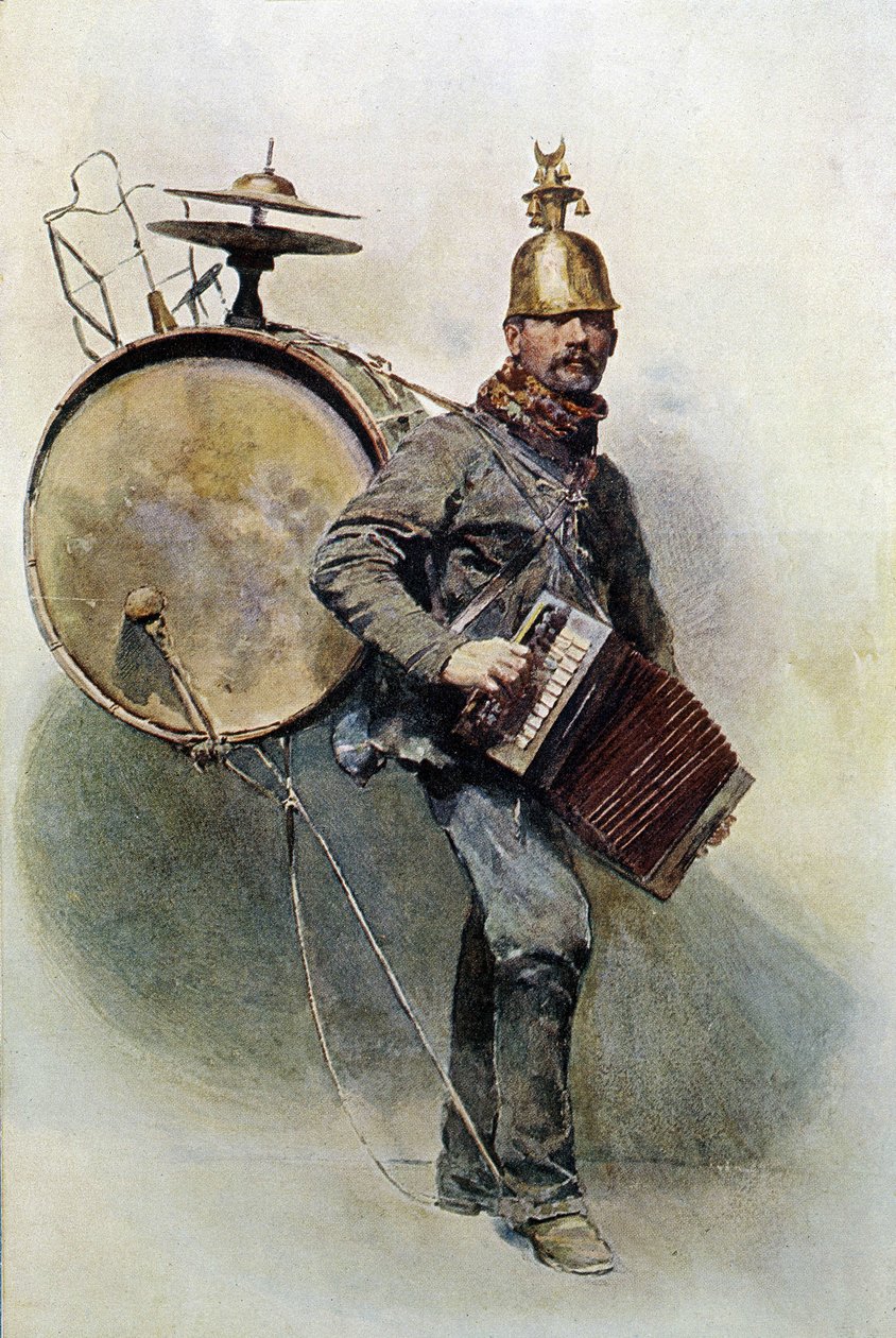 Man orkester - teckning, sent 1800-tal av Unknown artist
