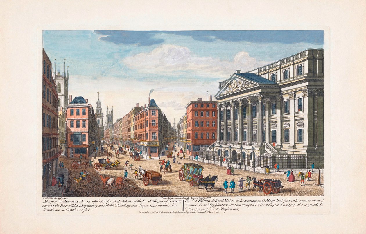 Mansion House, London på 1700-talet av Unknown artist