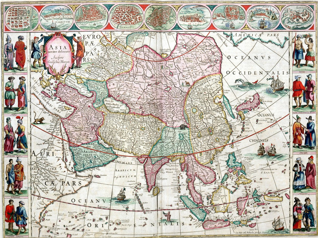 Karta över Asien från Bleau Atlas av Unknown artist