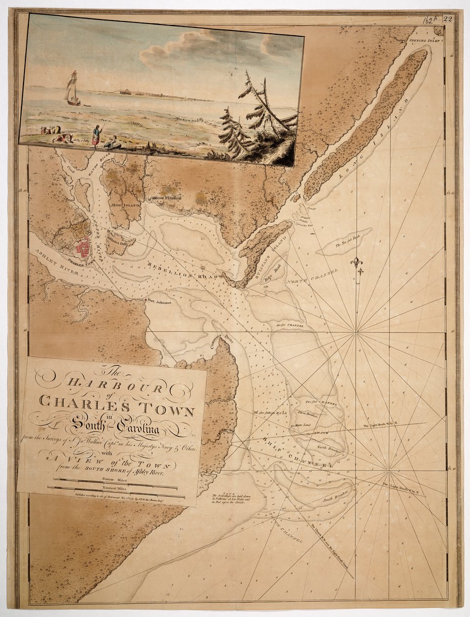 Karta över Charles Town i South Carolina av Unknown artist