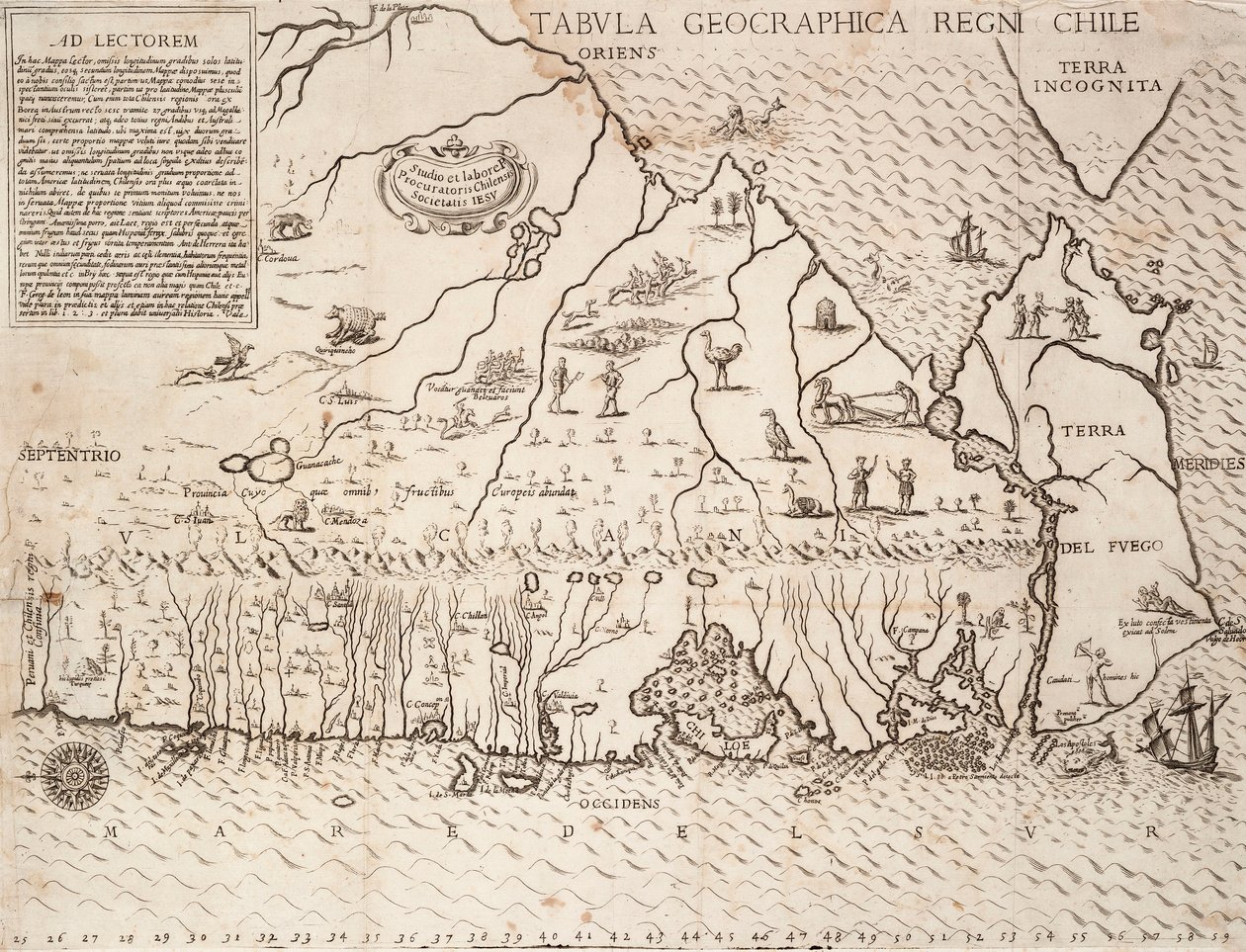 Karta över Chile sammanställd av jesuiter av Unknown artist