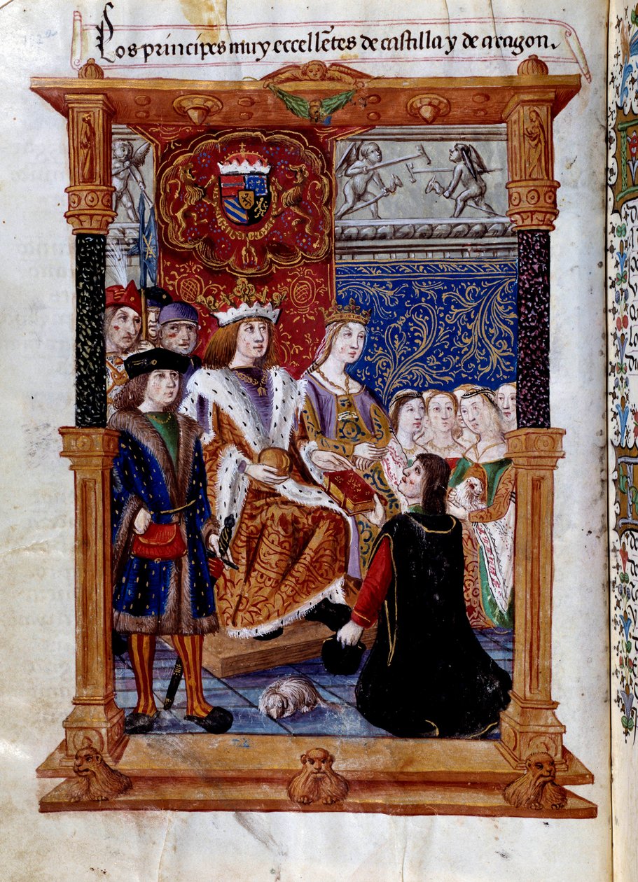 Marcuello presenterar sin bok för Ferdinand II av Aragon av Unknown artist