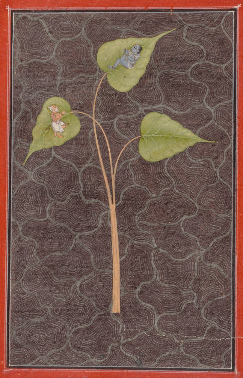 Markandeya tittar på Krishna i det kosmiska havet av Unknown artist