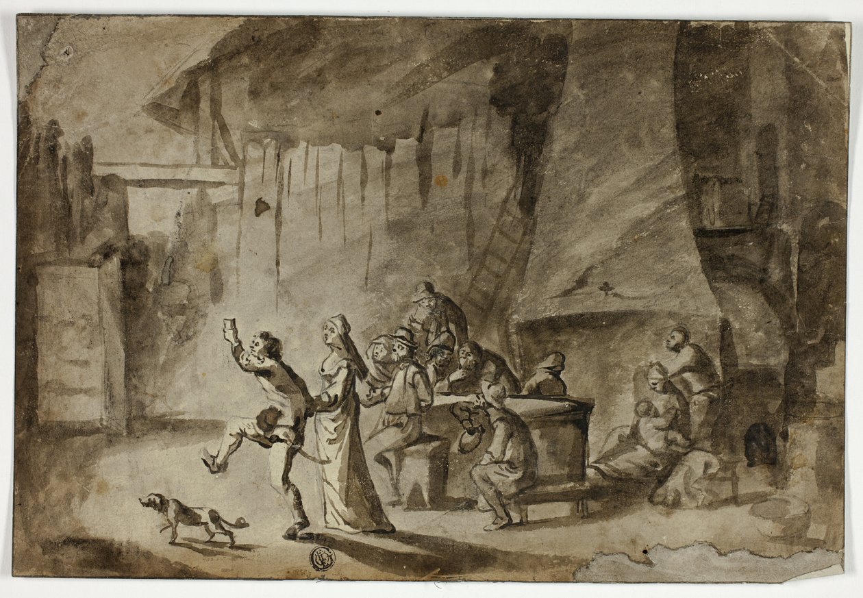 Män och kvinnor på krogen av Unknown artist