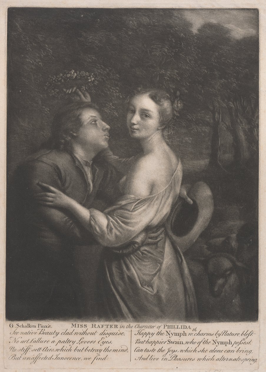 Miss Rafter (1711-1785) i Phillidas karaktär av Unknown artist
