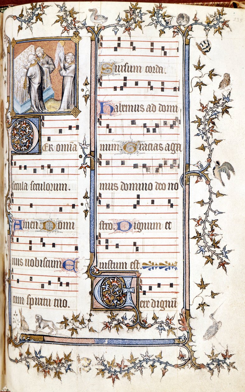 Missal of Saint Denis, cirka 1350. Miniatyr föreställande Clotaire (Clothaire) och Dagobert. av Unknown artist