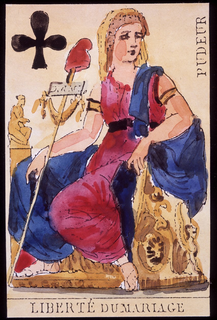 Modesty: "" Freedom of Marriage"" - Revolutionerande spelkort av Unknown artist